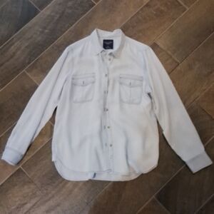 Light Blue American Eagle Chambray Button-Up Shirt